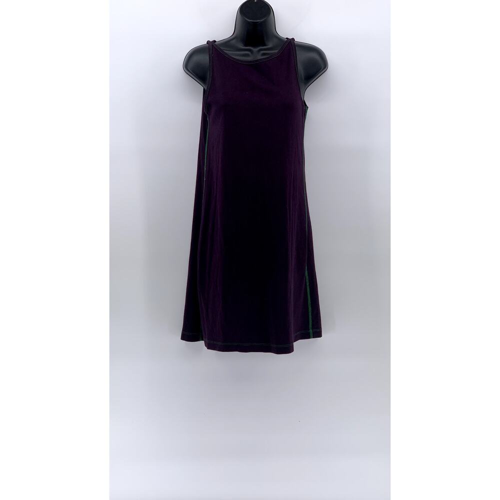 AJ ANDREA JOVINE Women's Purple-Green Scoop-Neck Knit A-Line Knee Dress SZ S